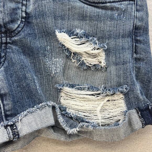 Kut from the Kloth Women's Blue The Madeline Boyfriend Shorts Size 4 Distressed - Picture 3 of 16